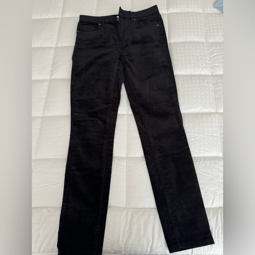 Loft high rise black velvet pants